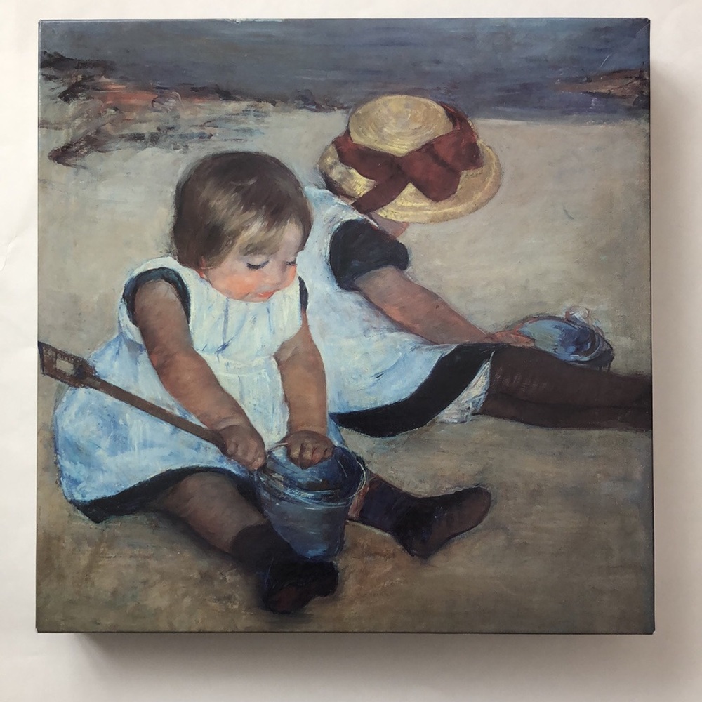 Charming Children's Art Print in Blue and Brown